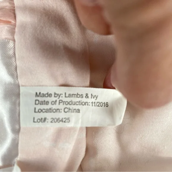 Lambs & Ivy Baby Blanket Pink Gold Confetti Heart Ruffle Trim 2016 - Picture 13 of 13